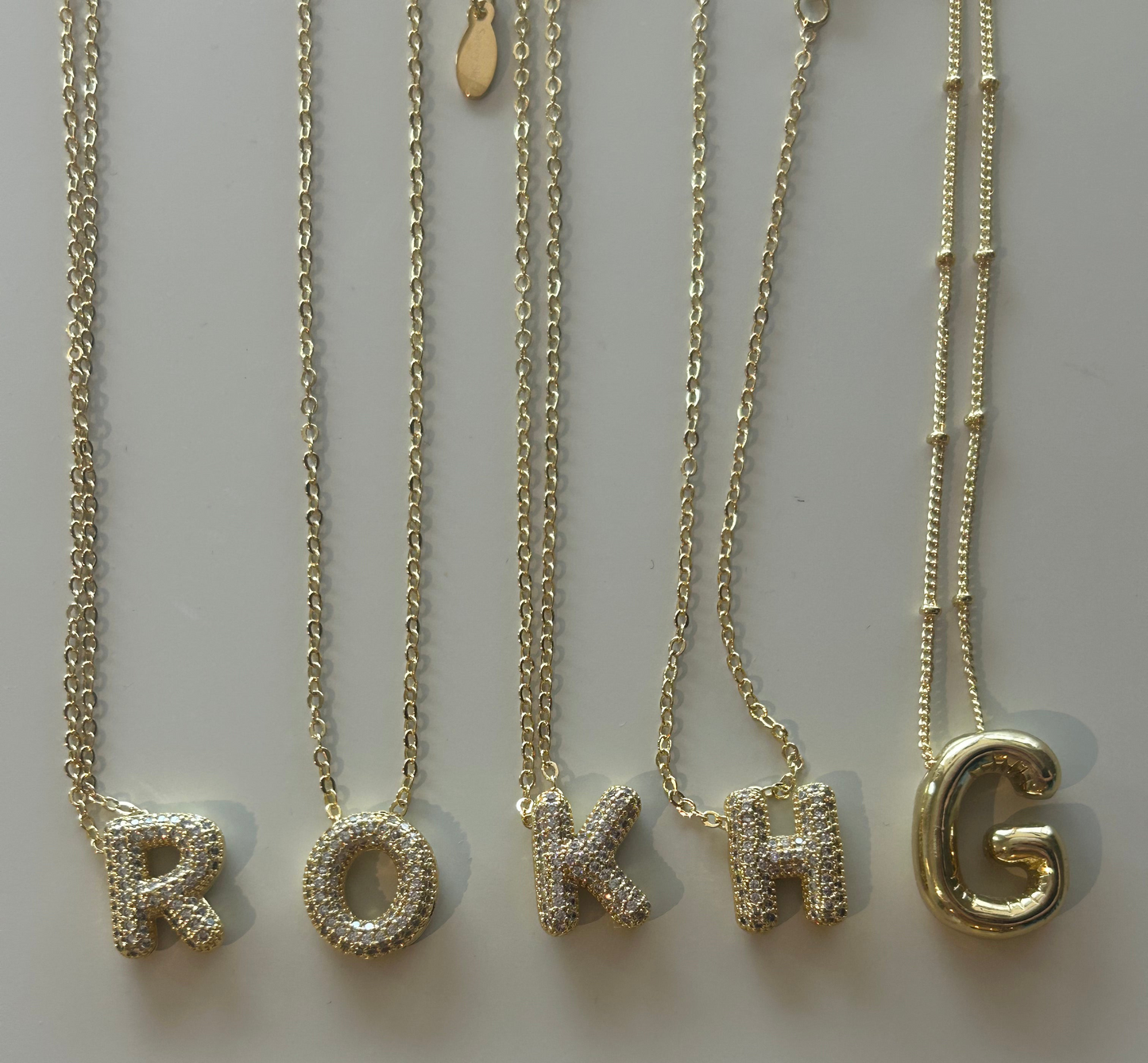 Bubble letter necklace