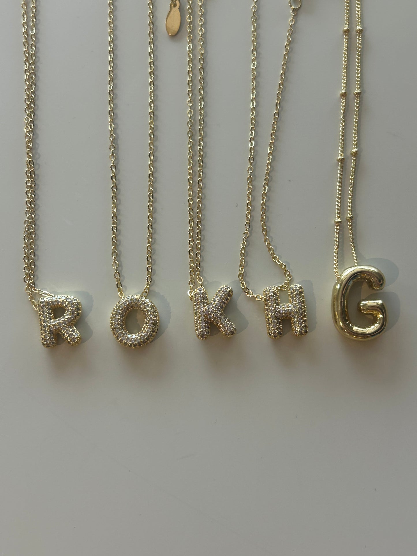 Bubble letter necklace