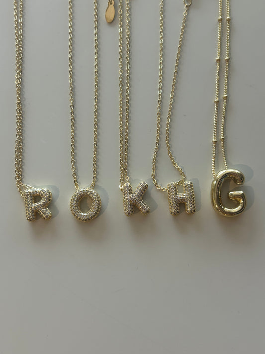Bubble letter necklace