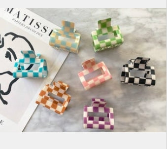 Checkered 2-Inch Hair Clips - CAMILA CHECKERED