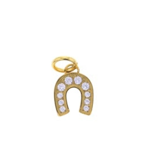 CZ Horseshoe Charm